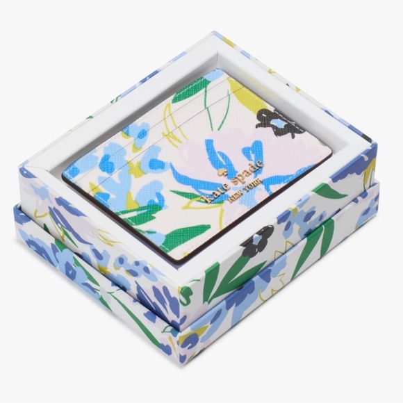 NWT - Kate Spade Madison Boxed Floral Small Slim Card Holder - Picture 1 of 5